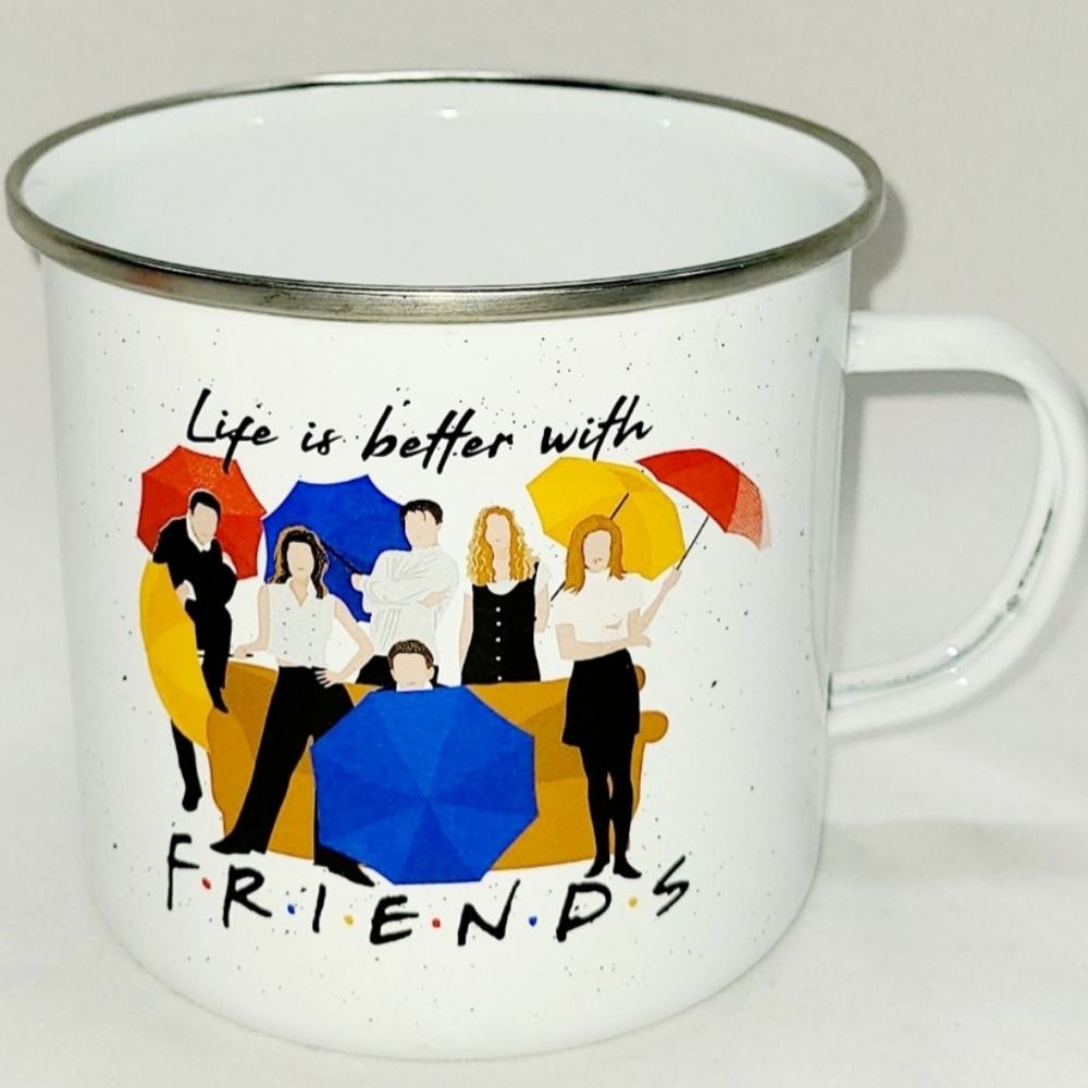 Warner Brothers FRIENDS mug Enamel & metal like new